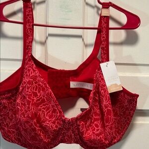 Cacique Red Lace Full Coverage Bra